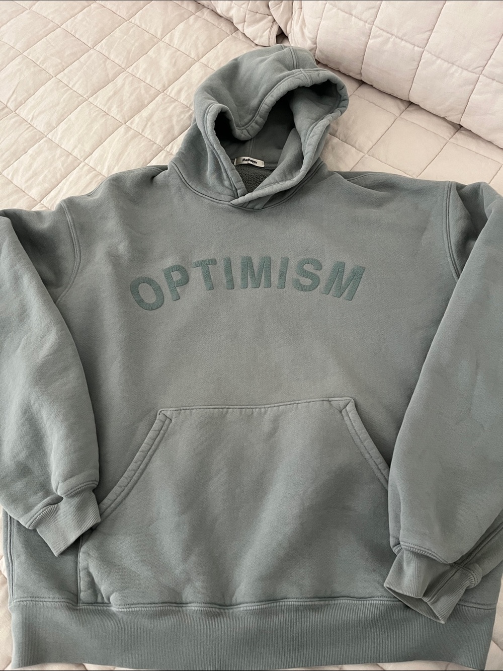 Madhappy Optimism Logo Hoodie in Sage Green